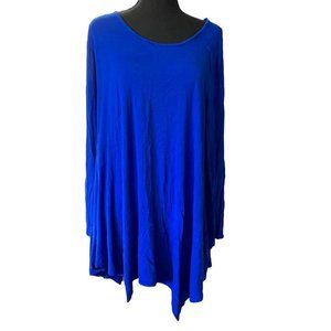 Urban Cleo Blue Hankerchief Hem Blouse
